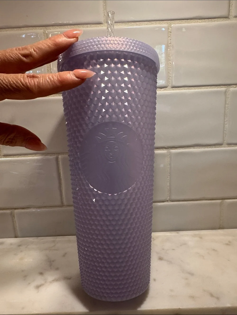 Starbucks 2021 Holiday Icy Lilac Studded Cold Cup. 24oz - Picture 3 of 6
